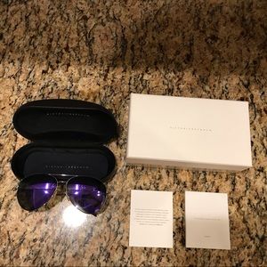 Victoria Beckham Purple Silver Aviator Sunglasses
